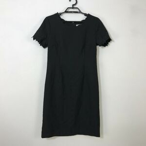 Anthony Richards Dress Size 8P Black Sheath Floral Cutout Sleeves Embroidered